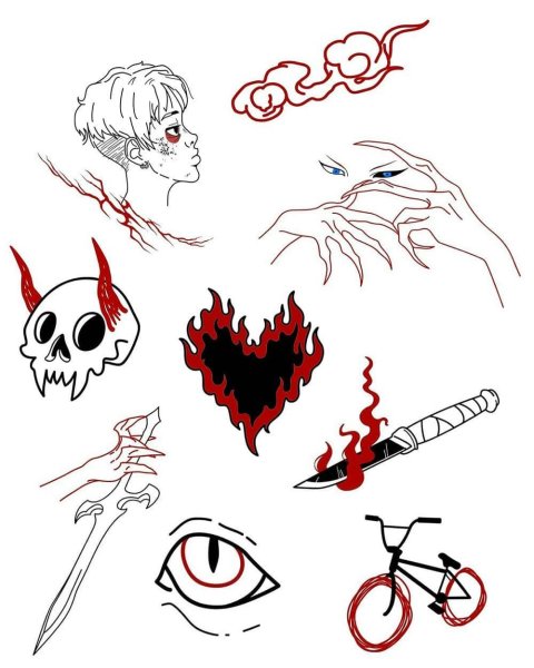 Аниме тату эскизы маленькие