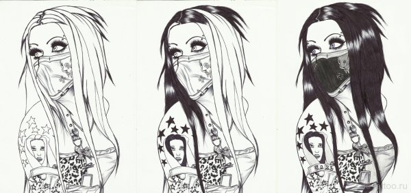 Тату эскизы аниме девушки