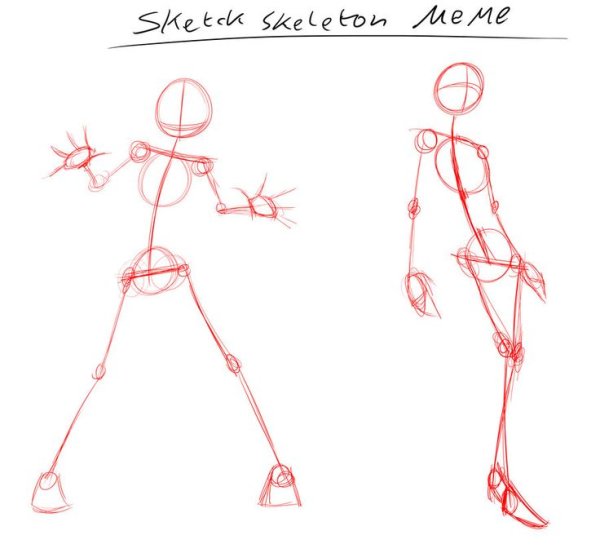 Скелет для рисования аниме