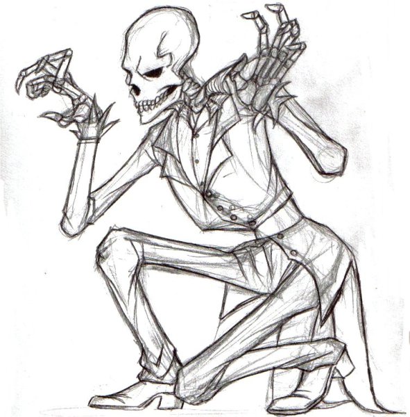 Рисование скелета скетчи