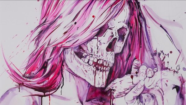 Скелет обнимает