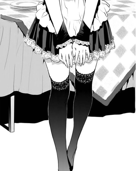 Аниме горничная черно белое