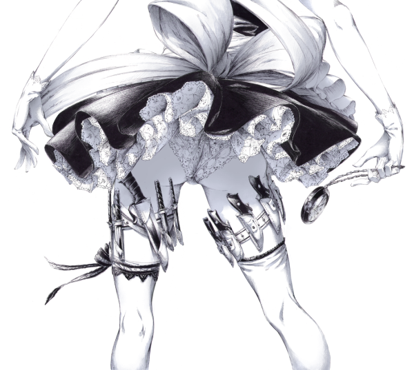 Аниме чулки черно белое