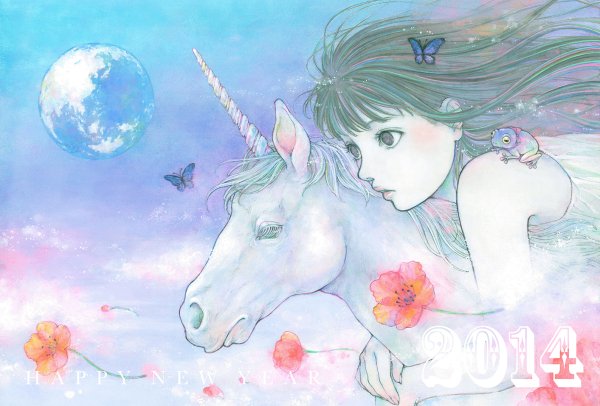Девушка Единорог арт