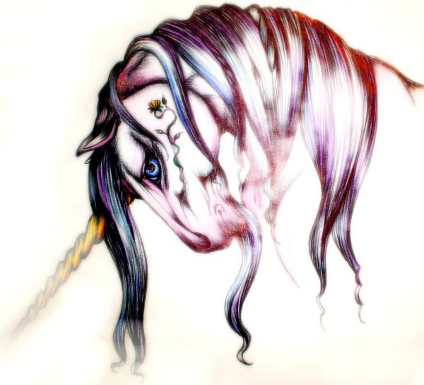 Единорог арт карандашом