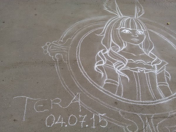 Аниме рисунки мелками