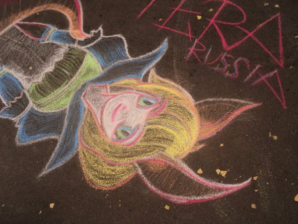 Аниме рисунки мелками