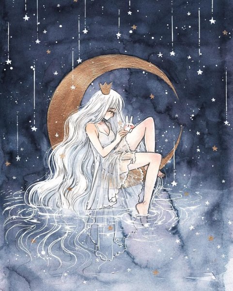 Девушка Луна арт