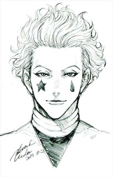 Хантер х Хантер Хисока арт карандашом