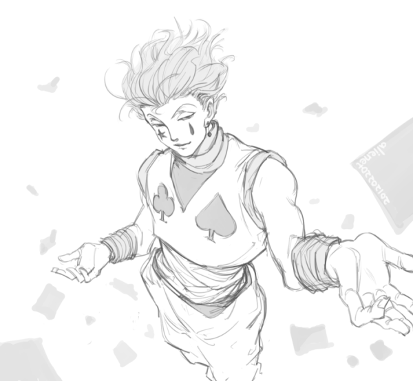 Хисока Хантер х Хантер черно белый