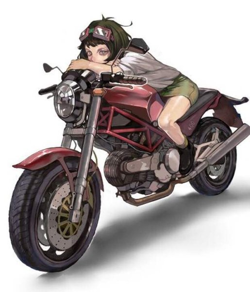 Человек на мотоцикле арт
