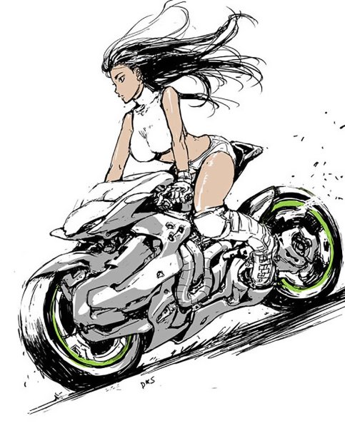 Рисунки в стиле мотоциклы