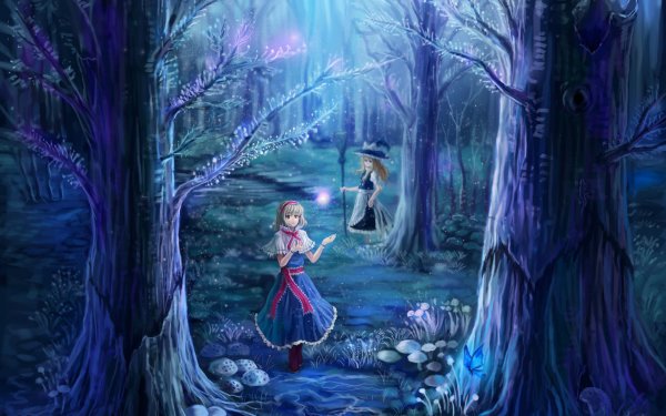Девушка в волшебном лесу