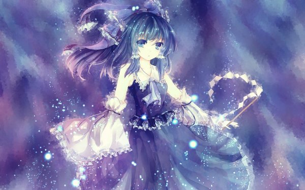 Аниме девушка в красивом платье