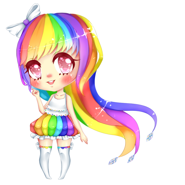 Rainbow волосы гача лайф