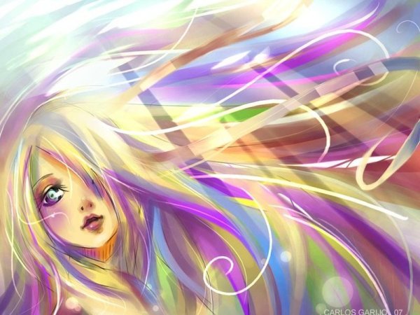 Радужная девушка аниме