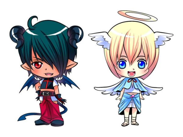 Чиби ангел и демон