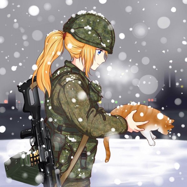 Аниме парень с автоматом