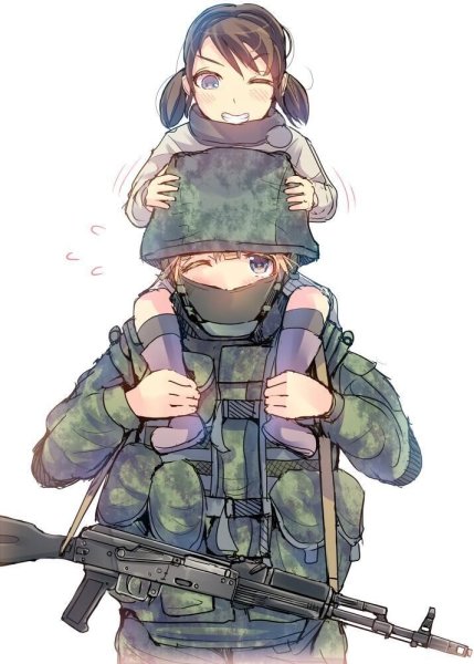 Аниме девушка в ушанке