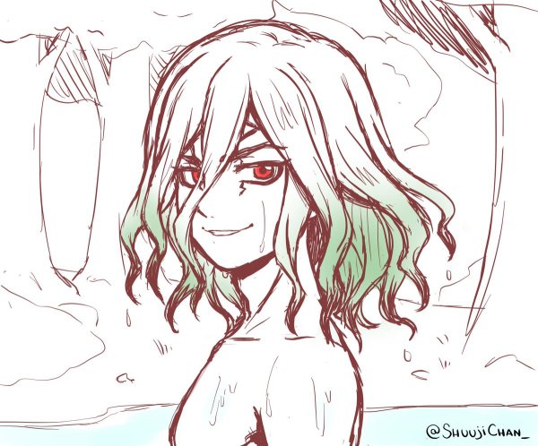 Сенку с мокрыми волосами аниме