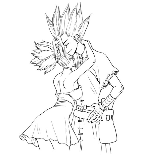 Доктор Стоун Кохаку поцелуй