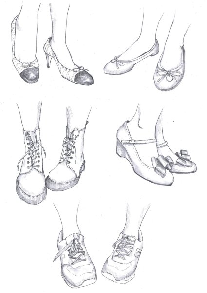 Рисование ног в обуви