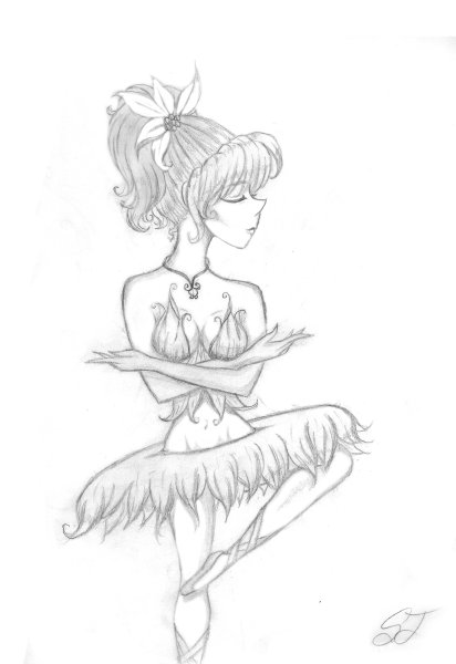 Раскраска аниме балерина
