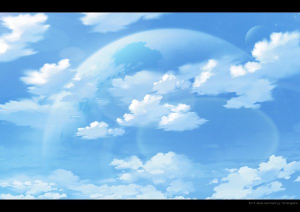 Аниме небо с облаками