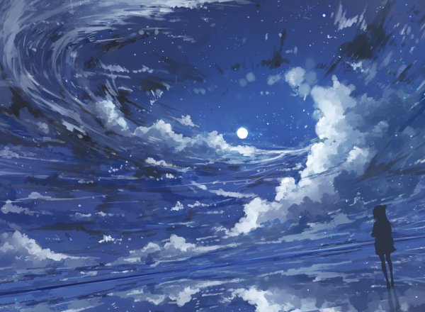 Ночное небо аниме