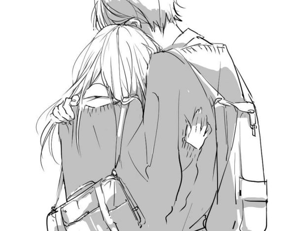 Аниме чёрно белое пара