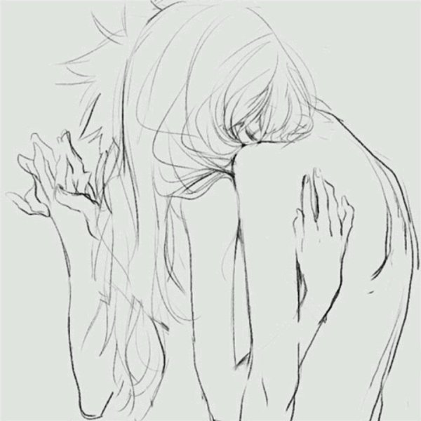 Парень обнимает девушку сзади арт