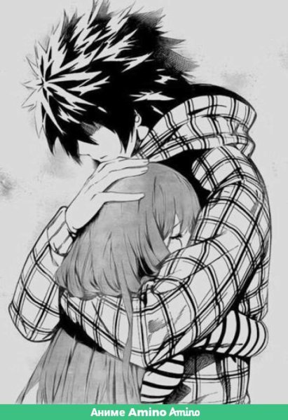 Аниме обнимашки чб