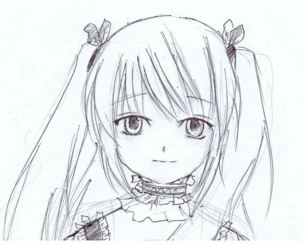 Рисунки карандашом аниме девушек
