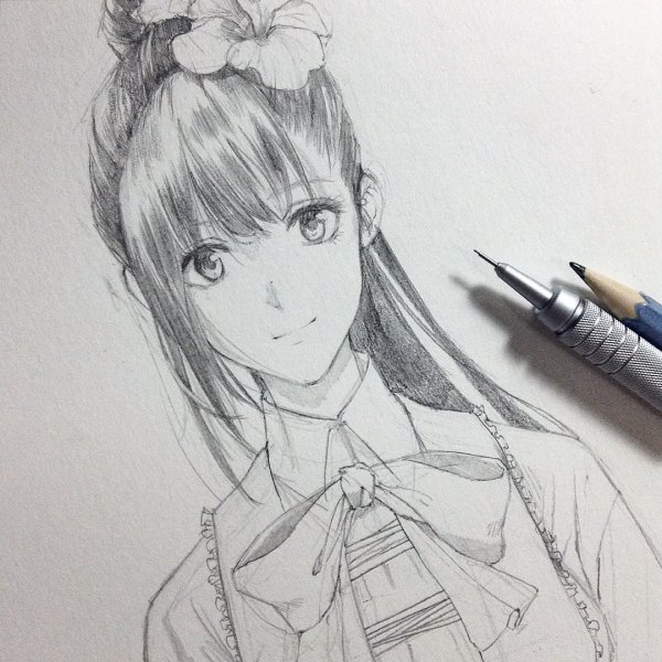 Аниме девушки карандашом красивые