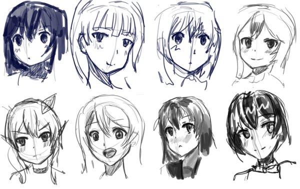 Аниме рисовка лица