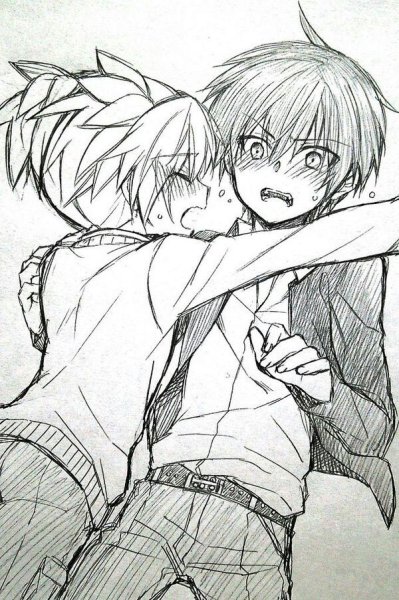 Карма Акабане и Нагиса Шиота чб