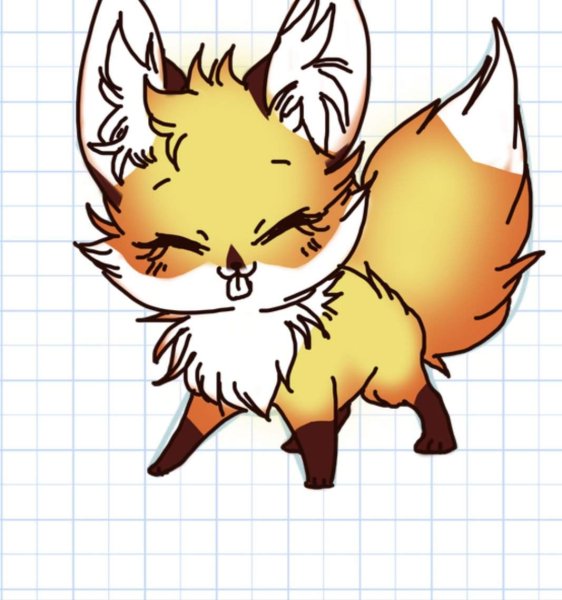 Милый Лисёнок стикер арт