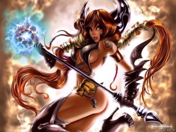 Фэнтези девушки аниме воительницы