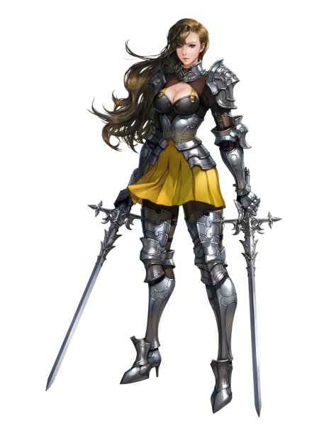 Девушки в доспехах в полный рост