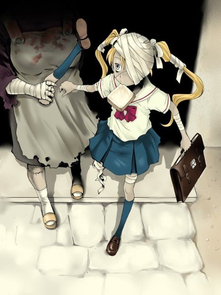 Зомби парень аниме Чиби