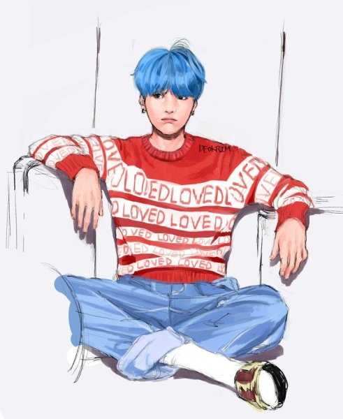 Мин Юнги в полный рост арт