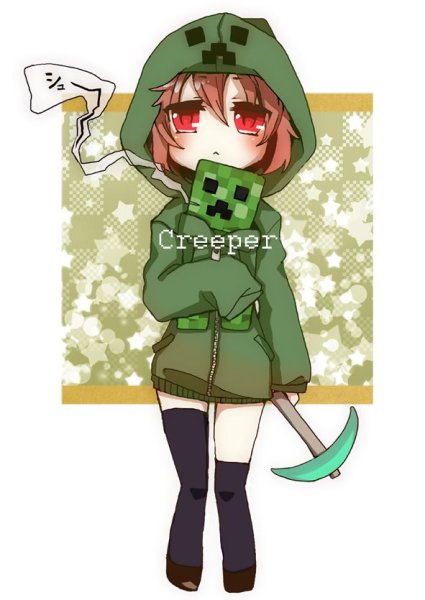 Minecraft anime Creeper Чиби