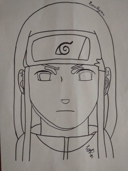 Наруто для срисовки Неджи