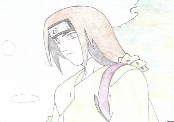 Неджи Хьюга карандашом