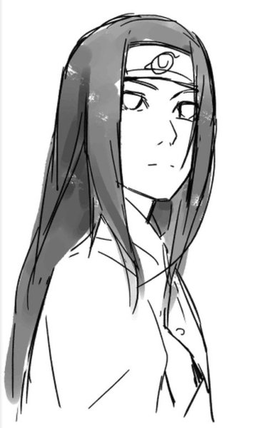 Неджи Хьюга черно белый