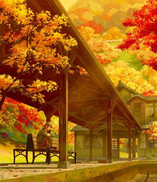 Пейзаж в стиле аниме