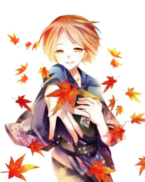 Аниме листья осень