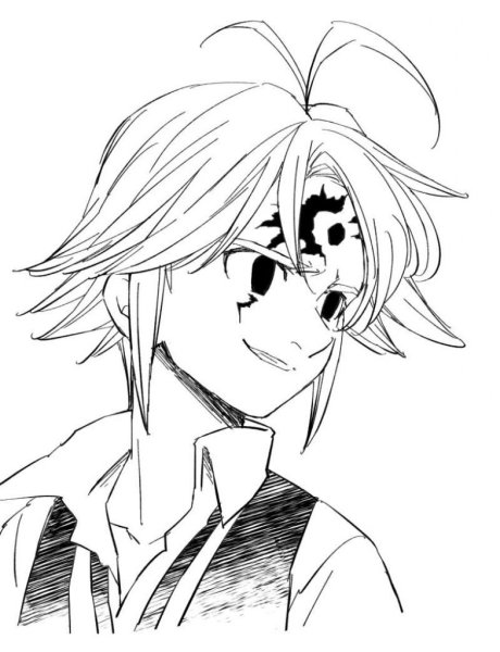 Семь смертных грехов Мелиодас демон карандашом