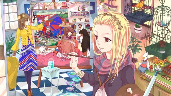 Аниме девочка художница