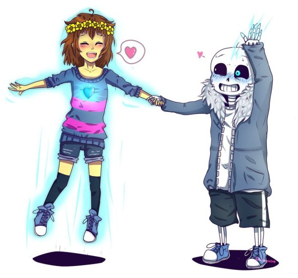 Андертейл Санс человек и Фриск